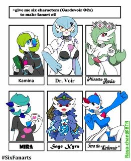 Gardevoir OCs #SixFanarts 1. Kamina @kordcross 2. Dr. Voir @nanosheep 3. Pr...