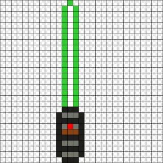 Green Lightsaber - Star Wars Perler Bead Pattern, HD Png Dow