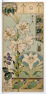 Lily & Violet from Etude de Fleurs, by Riom, French, 1890s. 