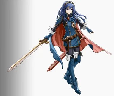 Safebooru - 1girl blue eyes blue hair cape falchion (fire em