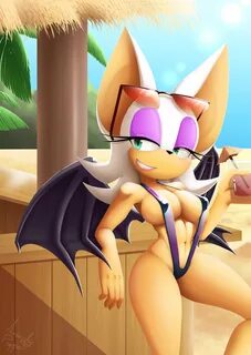 anarchypuppet rouge the bat sonic anthro areolae bat beach b
