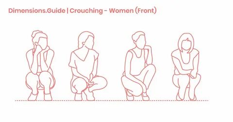 Crouching - Women (Front) Dimensions & Drawings Dimensions.G