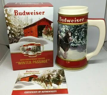 2019 Budweiser Holiday stein beer mug frm annual Christmas s