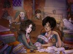 Harry and Hermione's study session by Corone88 Harry and her