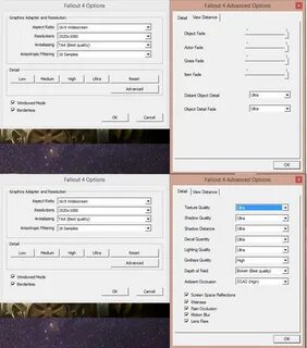 Слиты графические опции и настройка Fallout 4 для ПК версии 