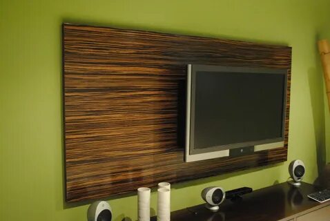 Custom Made Macassar Ebony Wood Wall TV Panel Dekorasyon.