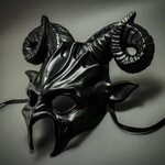 Купить BLACK Halloween Mask Scary Animal Devil Ram Horns на 