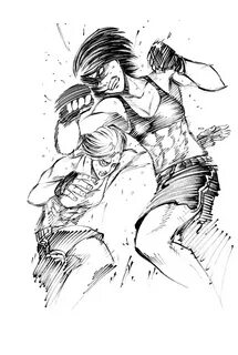 Mikasa vs Annie by Isayama - Imgur