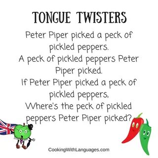 English and Spanish Tongue Twisters - Cooking with Languages