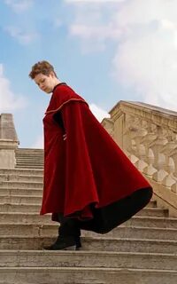 MADE TO ORDER one shoulder cape cloak mantle dark red velvet