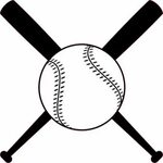 4in x 4in Baseball and Crossed Bats Sticker Vinyl Sports Dec