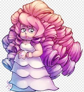 Pearl Rose quartz Fan art Chibi, Chibi, ungu, batu permata, 