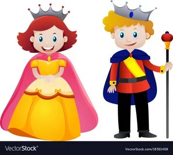 Happy king and queen Royalty Free Vector Image