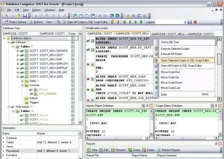EMS DB Comparer for Oracle Modification Scripts