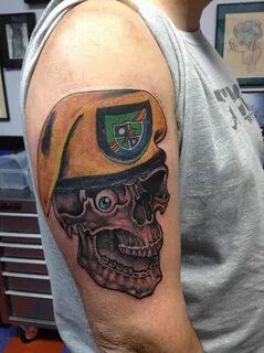 Army Ranger wanted a ranger skull tattoo to add to his milit