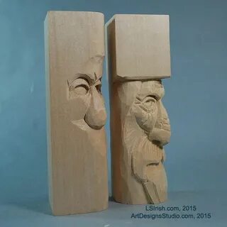 New Free Projects Series Simple wood carving, Wood spirit, W