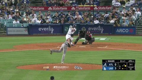 Corey Seager grooves a ball to left-center, a two-run shot scoring AJ Pollo...