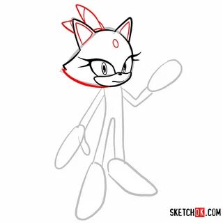 How to draw Blaze the Cat Sonic the Hedgehog - Sketchok easy