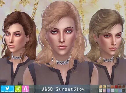 NewSea: J150 Sunset Glow Hair - Sims 4 Hairs