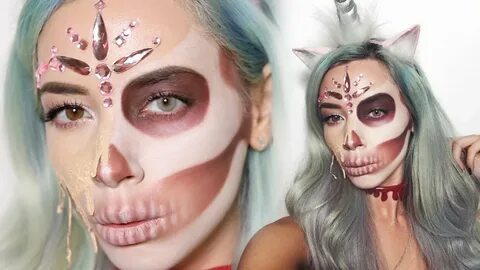 Dead Unicorn Halloween Melting Skull Makeup Tutorial LLimWal