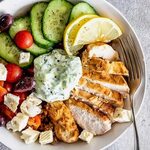 Easy Greek chicken grain bowl - Simply Delicious