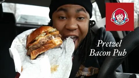 WENDYS MUKBANG!! Pretzel Bacon Pub Burger Review - YouTube