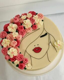 A Floral Face Cake Made of Gorgeous Buttercream Roses - Cake