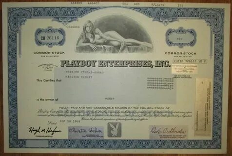USA - Playboy Enterprises Inc. - Share Certificate 1989 - Ca