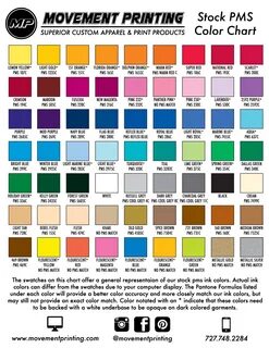 PMS Color Chart Movement Printing