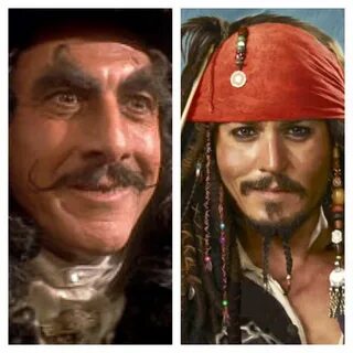 Dustin Hoffman As "Captain Hook" And Johnny Depp As "Captain