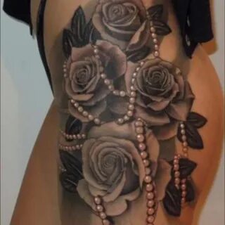 Cluster of roses tattoo #rose Girl thigh tattoos, Thigh tatt