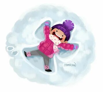 Steph Lew Art - Snow angels Art, Angel illustration, Snow an