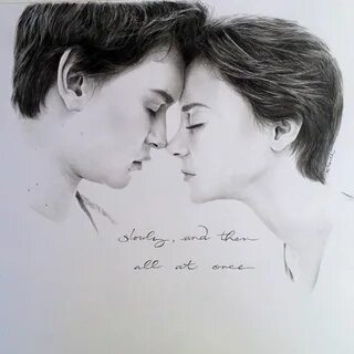 The Fault in Our Stars, drawing in graphite pencil and charc
