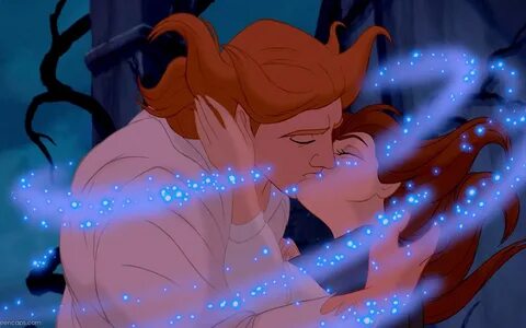 Скачать обои kiss, Belle, Beauty and The Beast, prince Adam,