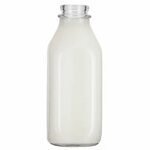 32 oz. Square Quart Clear Glass Milk Bottle - The Cary Compa