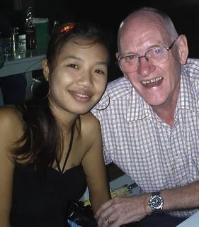 Asian girl and old man