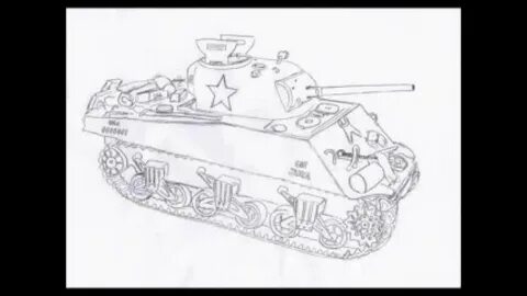 How to draw M1 Sherman tank step by step (HD) - YouTube