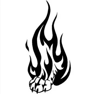 2018 New Design For Tribal Flame Wolf Paw Print Car Sticker 