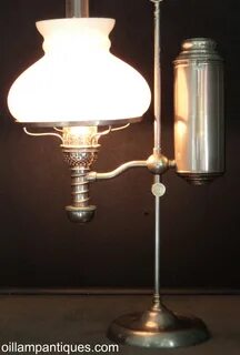 Manhattan Student Lamp - Nickel - Oil Lamp Antiques