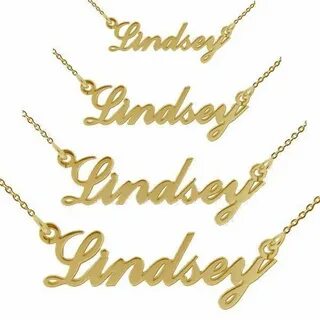 9ct Gold Plated Carrie Style ANY Name Necklace Standard Medi