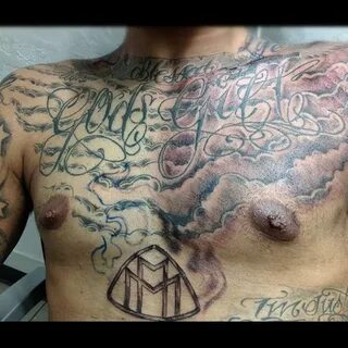 25+ Nice Clouds Chest Tattoos