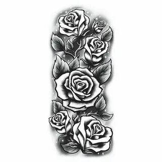 Buy Roses Sleeve Black & White Temporary Tattoo Half sleeve 