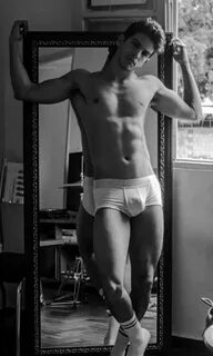 Achingly beautiful male underwear model with VPL bulge in ti