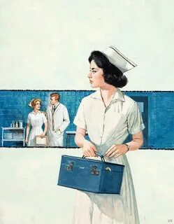 1962 ... runaway nurse! Cover art, Nurse art, Vintage illust