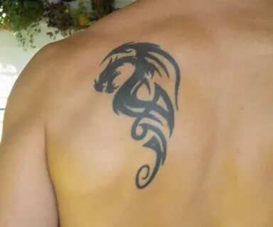 Simple Tribal Shoulder Dragon Tattoos for Men Tattoo Ideas M