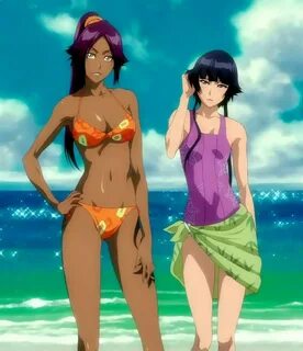 Anime Asian Fit Girls: Yoruichi & Soi Fon At The Beach - Ble