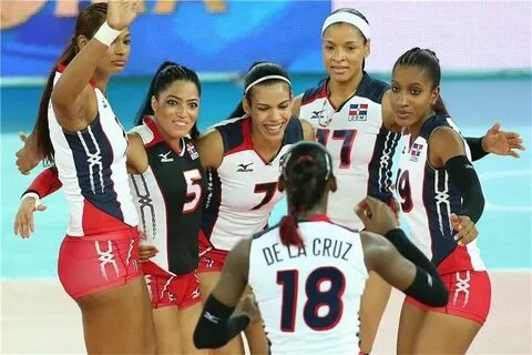 Team Dominican Republic playing against Italy at the FIVB Wo