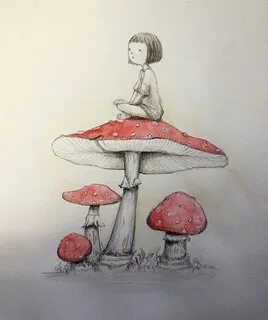 T R A C Y : The Giant Mushroom Whimsical art, Mushroom art, 