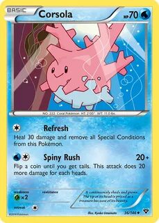 Corsola XY Pokemon Card Pikawiz