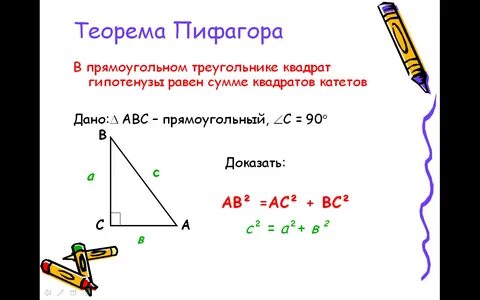 Конспект урока к презентации Теорема Пифагора (8 класс) - FO